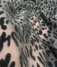 Black Animal Embossed Textured Mesh Fabric Stretch - T9 Fabrics