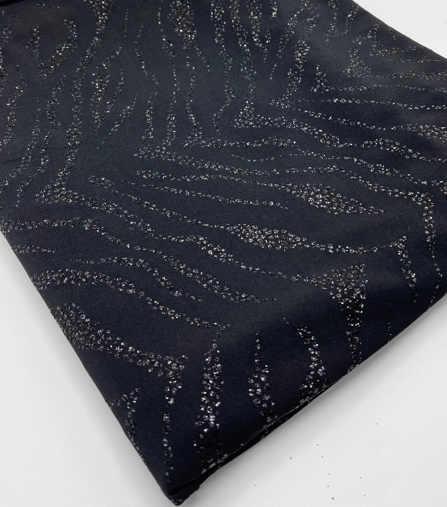 Black Animal Glitter ITY Fabric - T9 Fabrics