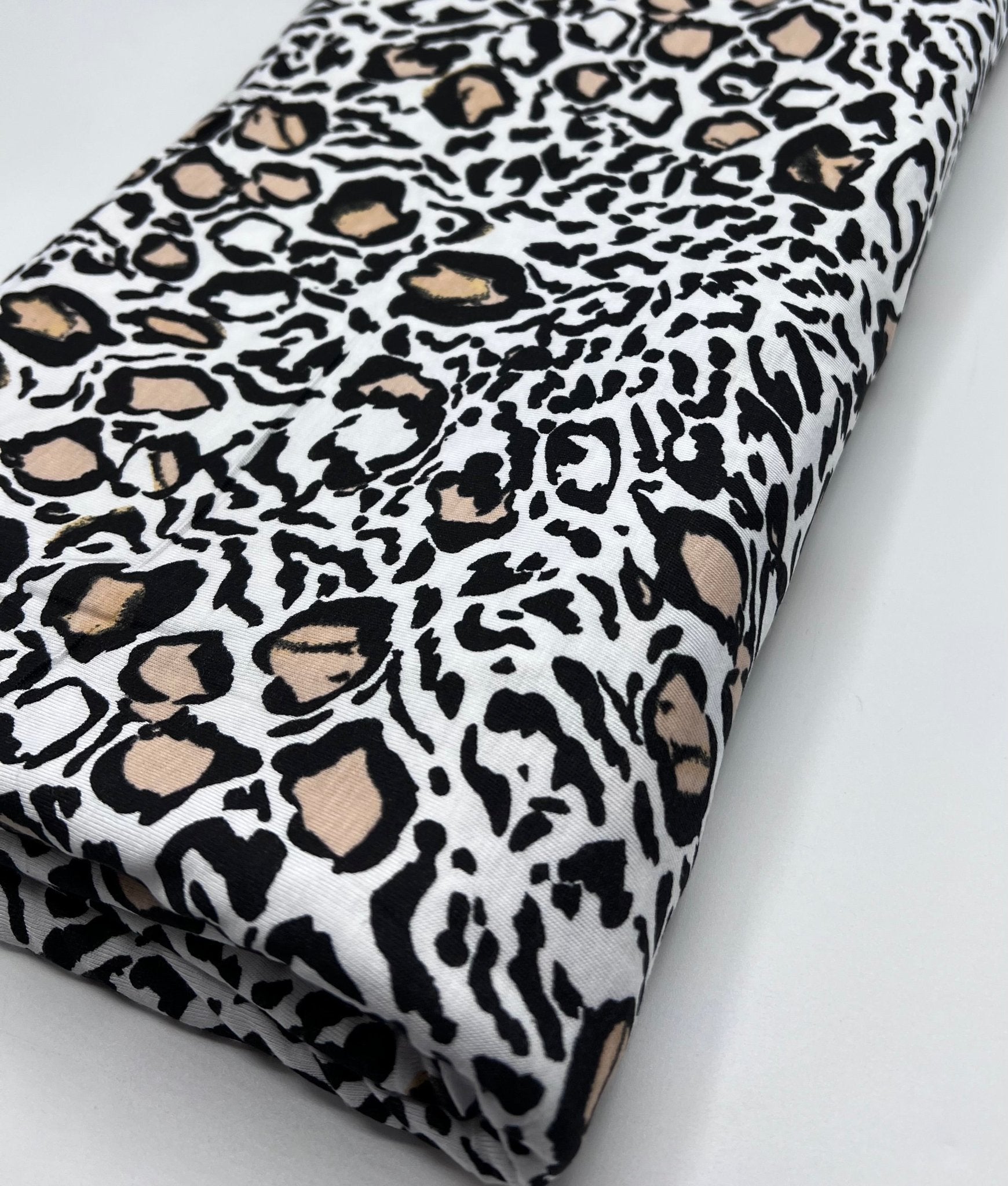 Black Beige Animal Print Viscose Elastane Fabric - T9 Fabrics