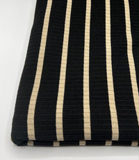 Black Beige Stripe 8x4 Wide Rib Stretch Fabric - T9 Fabrics