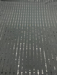 Black Black Sequin Detail Lurex Sparkle Metallic Stretch Knit Fabric - T9 Fabrics
