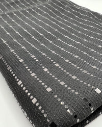 Black Black Sequin Detail Lurex Sparkle Metallic Stretch Knit Fabric - T9 Fabrics