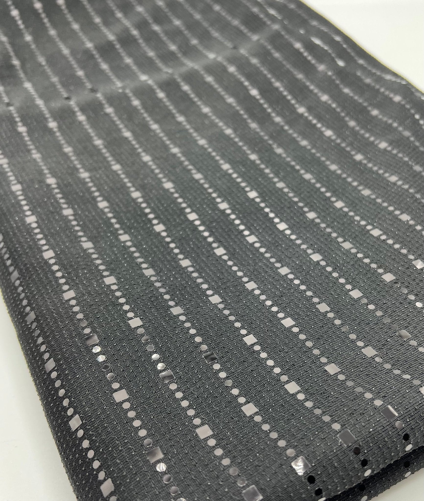 Black Black Sequin Detail Lurex Sparkle Metallic Stretch Knit Fabric - T9 Fabrics