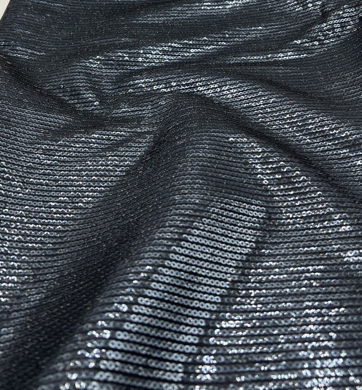 Black & Black Sequin Detail Print Soft Touch Stretch Fabric - T9 Fabrics