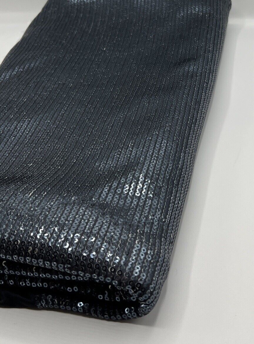 Black & Black Sequin Detail Print Soft Touch Stretch Fabric - T9 Fabrics