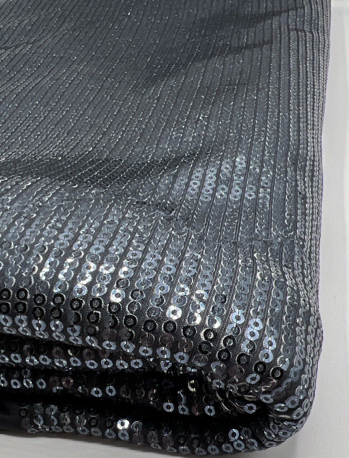 Black & Black Sequin Detail Print Soft Touch Stretch Fabric - T9 Fabrics