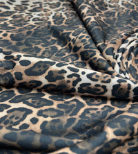 Black Brown Animal Mix Print Spun Poly Stretch Fabric - T9 Fabrics