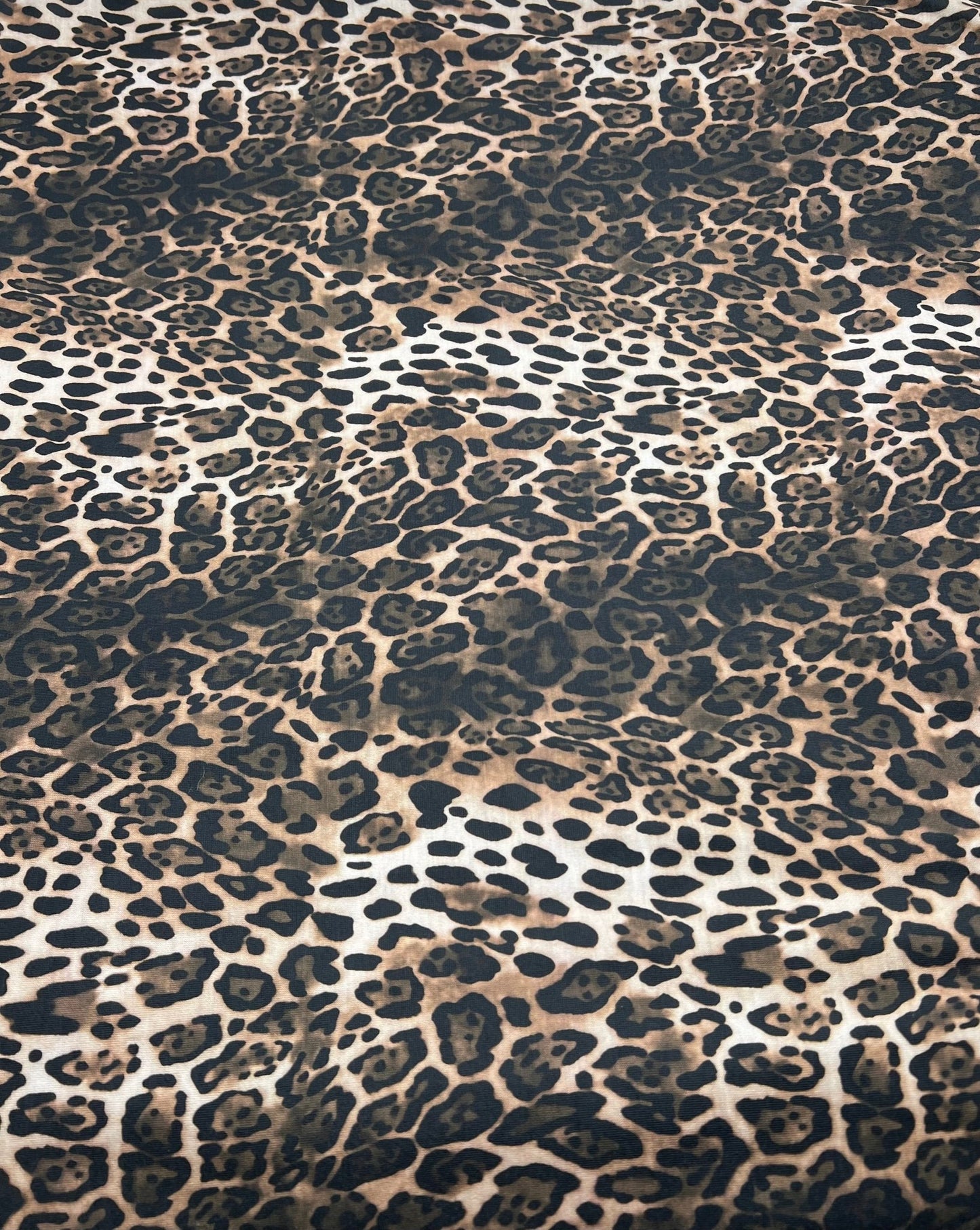 Black Brown Animal Mix Print Spun Poly Stretch Fabric - T9 Fabrics
