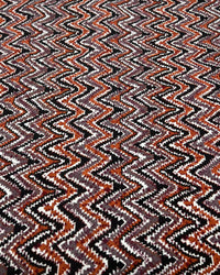 Black Brown Zigzag Viscose Elastane 4 Way Stretch Fabric - T9 Fabrics