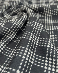 Black Check Print Liverpool Stretch Fabric - T9 Fabrics