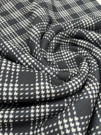 Black Check Print Liverpool Stretch Fabric - T9 Fabrics