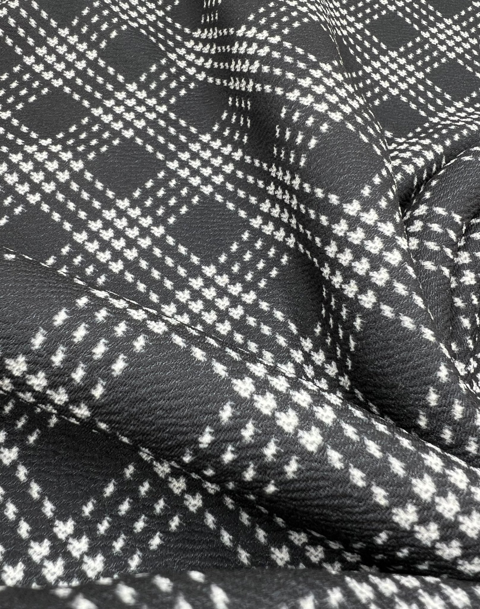 Black Check Print Liverpool Stretch Fabric - T9 Fabrics