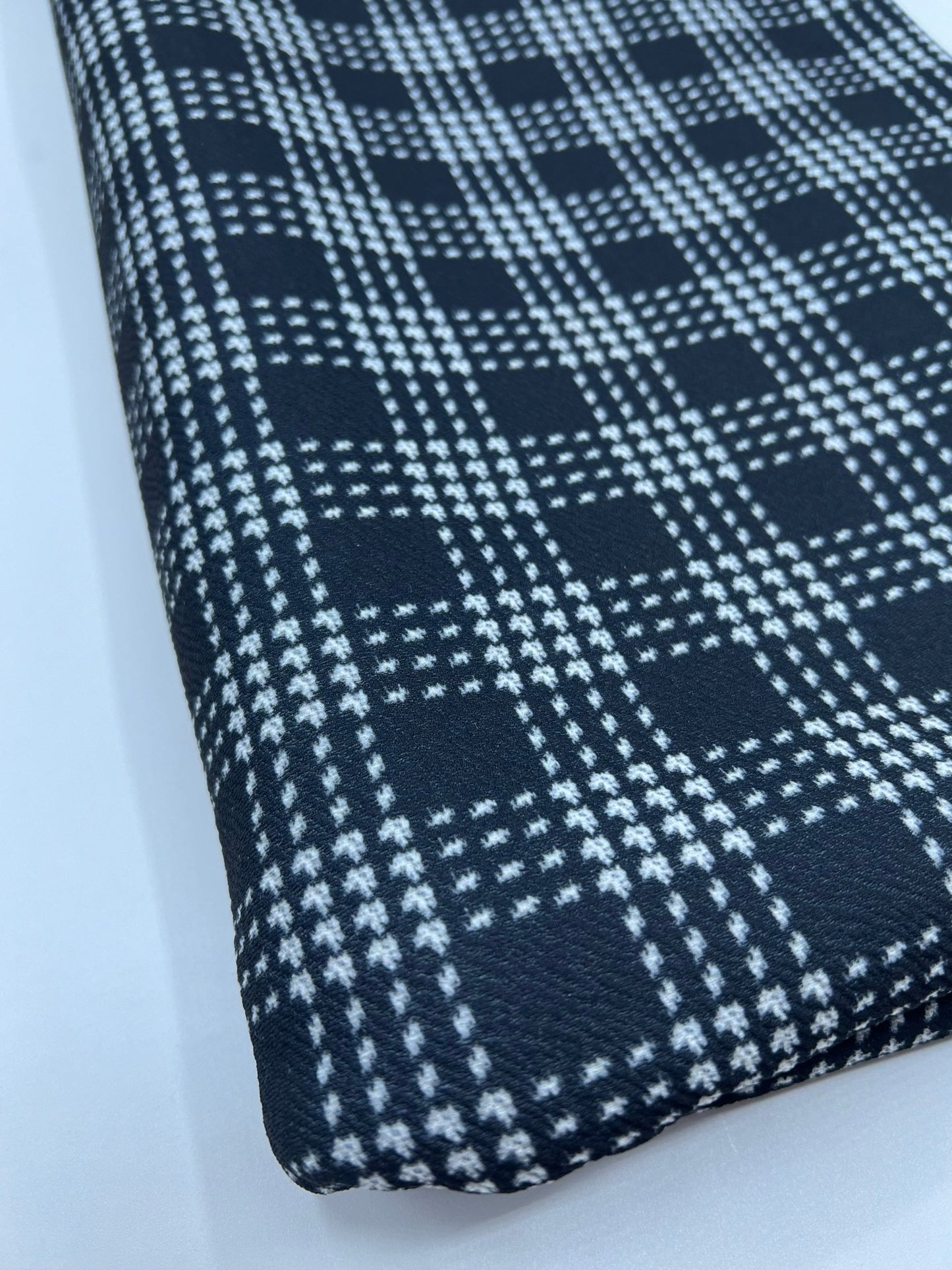 Black Check Print Liverpool Stretch Fabric - T9 Fabrics