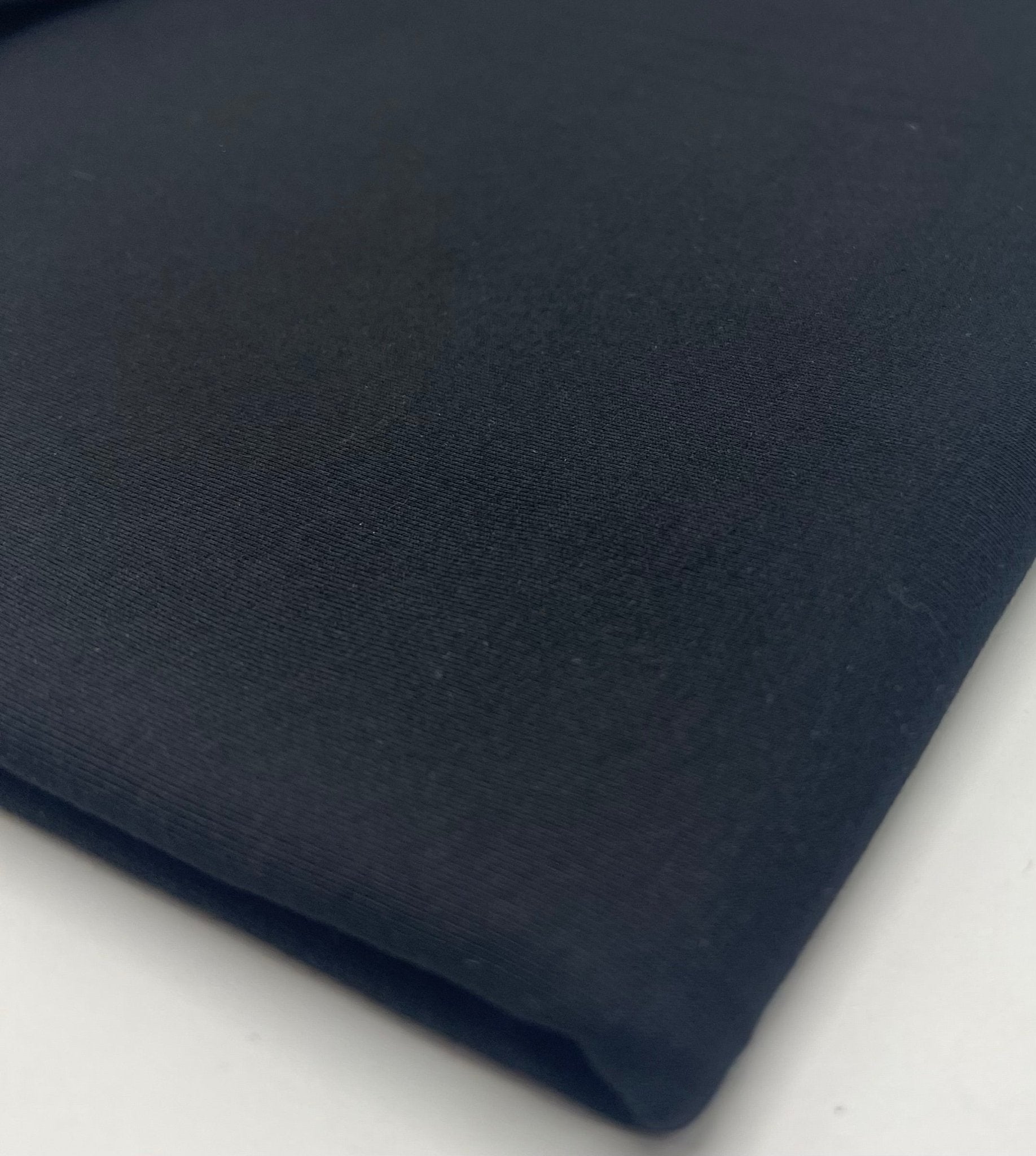 Black Cotton Stretch Jersey 200 GSM 95/5 Lycra 4 Way Stretch - T9 Fabrics