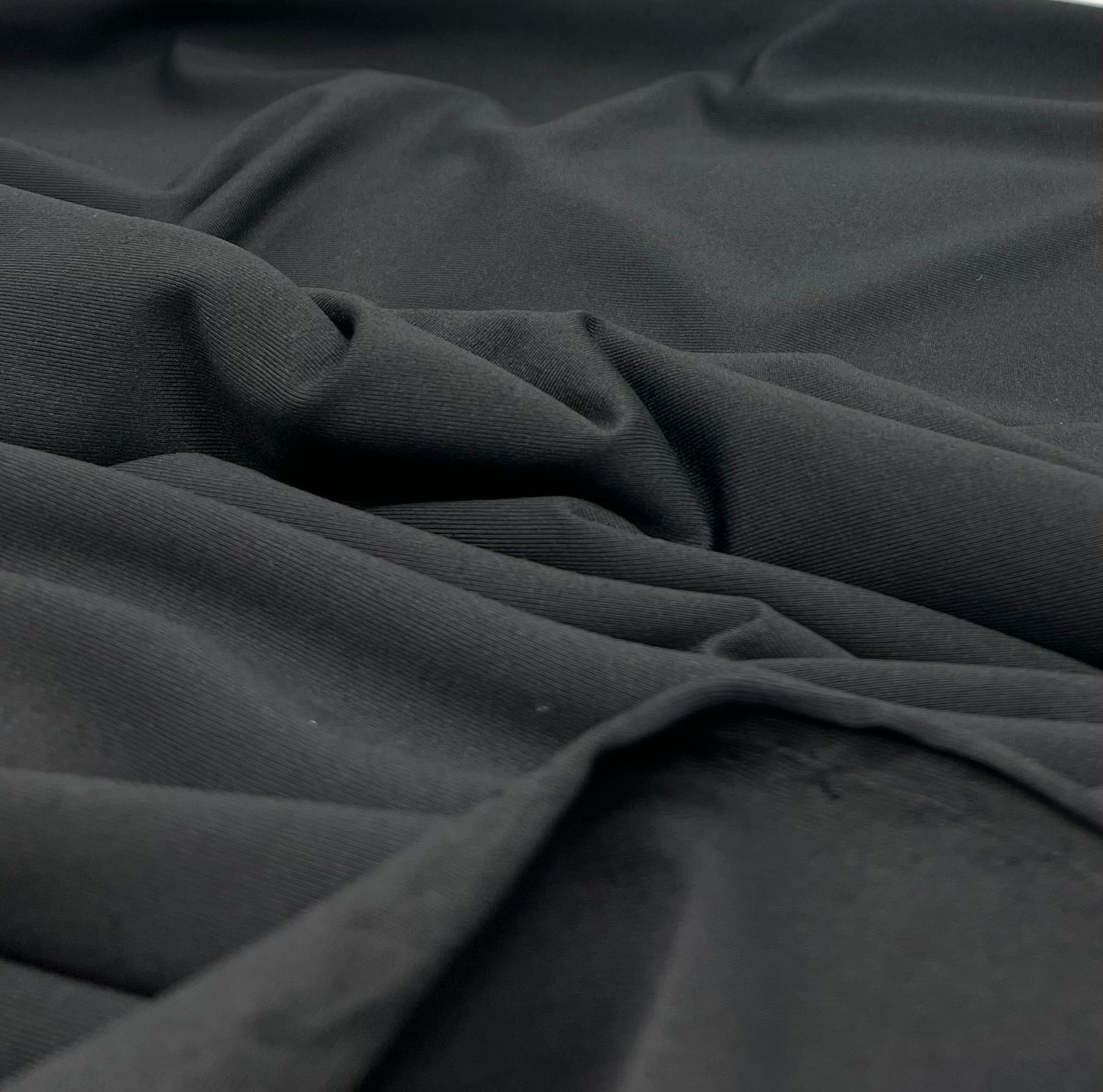 Black Cotton Touch 220GSM 4 Way Stretch Fabric - T9 Fabrics