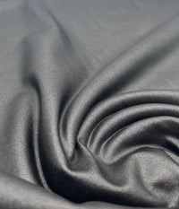 Black Cupro Wet look Leather 2 Way Stretch Dress Craft Fabric - T9 Fabrics