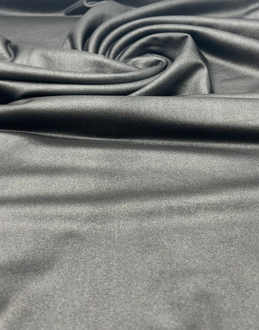 Black Cupro Wet look Leather 2 Way Stretch Dress Craft Fabric - T9 Fabrics