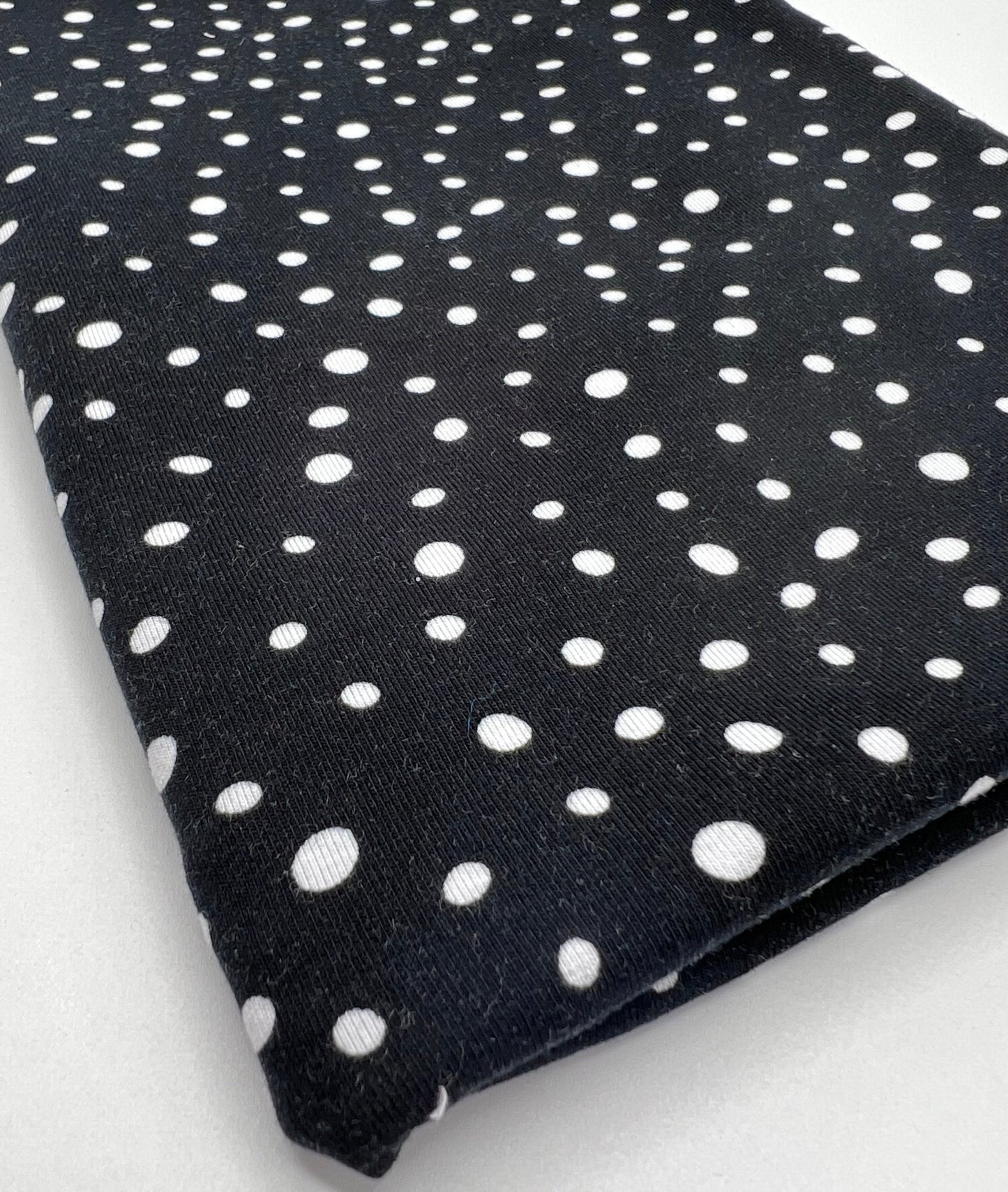 Black Dots Cotton Stretch Jersey 200 GSM 95/5 Lycra 4 Way Stretch - T9 Fabrics