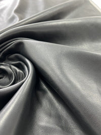 Black Faux Leather Leatherette Stretch Fabric - T9 Fabrics