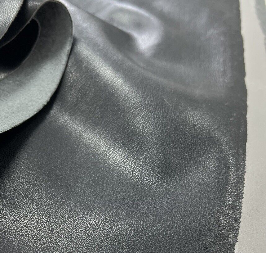 Black Faux Leather Leatherette Stretch Fabric - T9 Fabrics