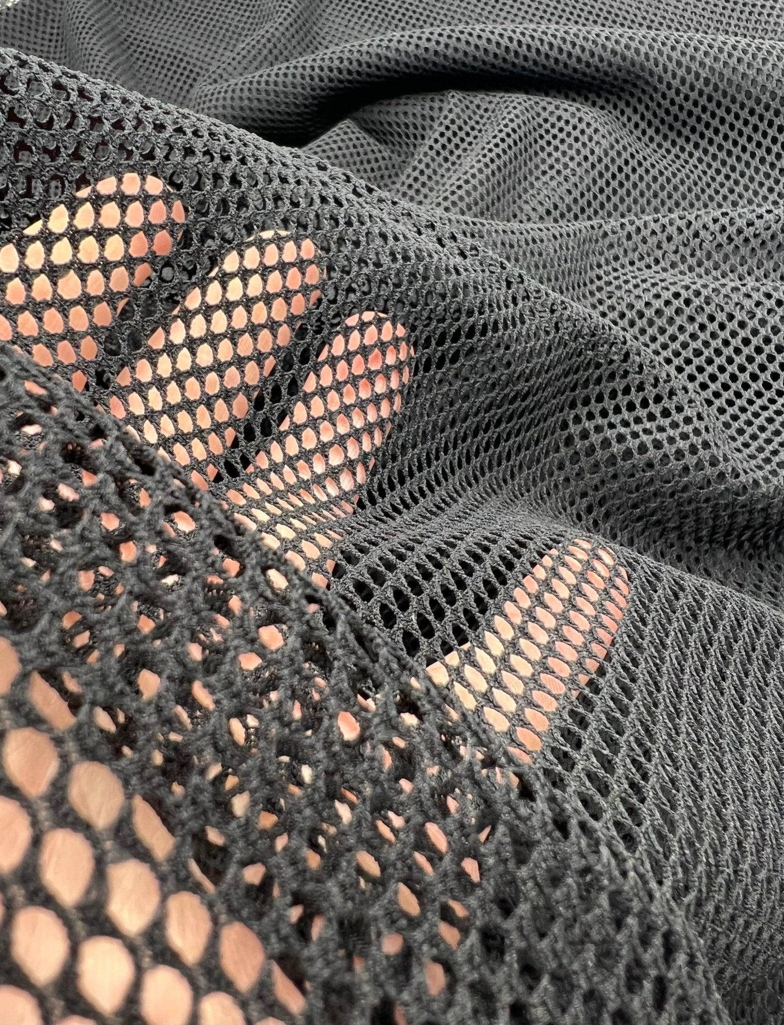 Black Fishnet Net 4 Way Stretch Fabric - T9 Fabrics