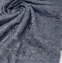 Black Floral Lace Fabric Stretch - T9 Fabrics