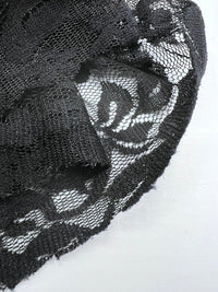 Black Floral Lace Fabric Stretch - T9 Fabrics