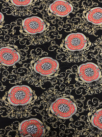 Black & Gold Chain Print Viscose Elastane Fabric - T9 Fabrics