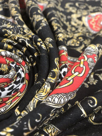 Black & Gold Chain Print Viscose Elastane Fabric - T9 Fabrics