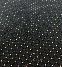 Black Gold Embossed Textured Mesh Fabric Stretch - T9 Fabrics