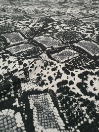 Black Grey Snake ITY Fabric - T9 Fabrics