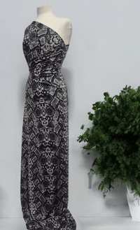 Black Grey Snake ITY Fabric - T9 Fabrics