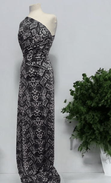 Black Grey Snake ITY Fabric - T9 Fabrics