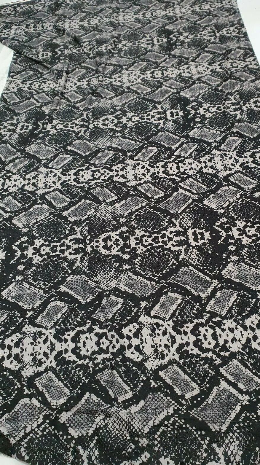 Black Grey Snake ITY Fabric - T9 Fabrics