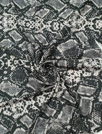 Black Grey Snake ITY Fabric - T9 Fabrics