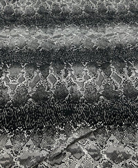 Black Grey Snake Print Viscose Elastane Fabric - T9 Fabrics