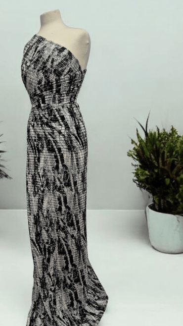Black Ivory Knitted Fabric - T9 Fabrics