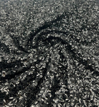 Black Large Sequin Detail Stretch Mesh Fabric - T9 Fabrics