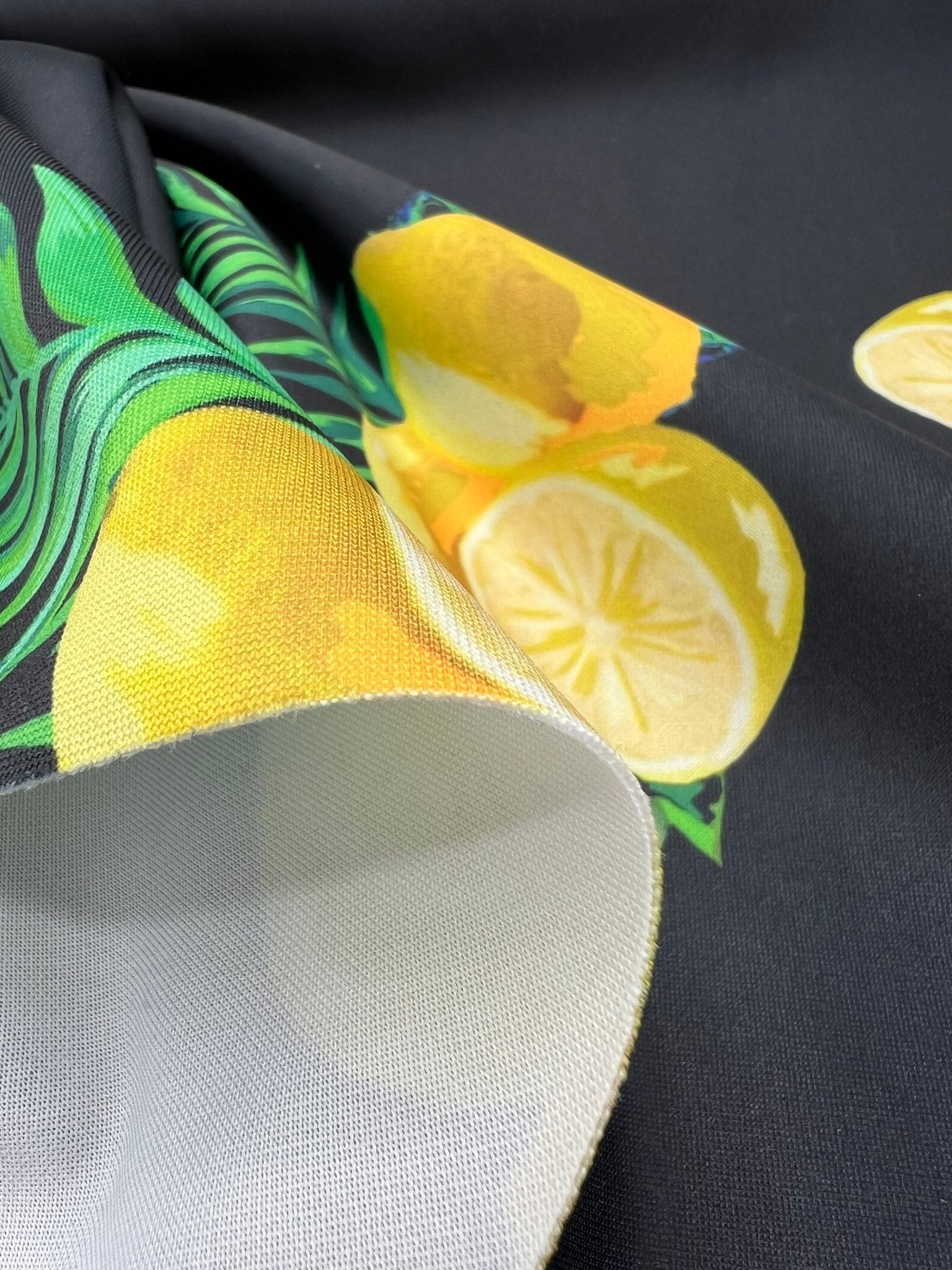 Black Lemon Plain Scuba Fabric - T9 Fabrics