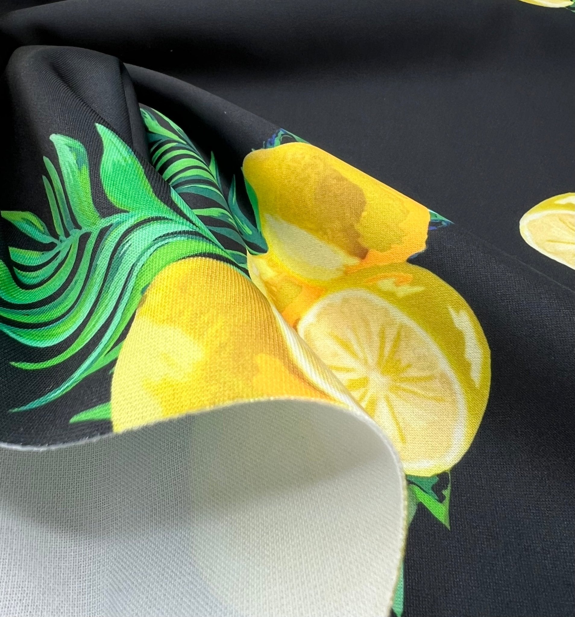 Black Lemon Plain Scuba Fabric - T9 Fabrics