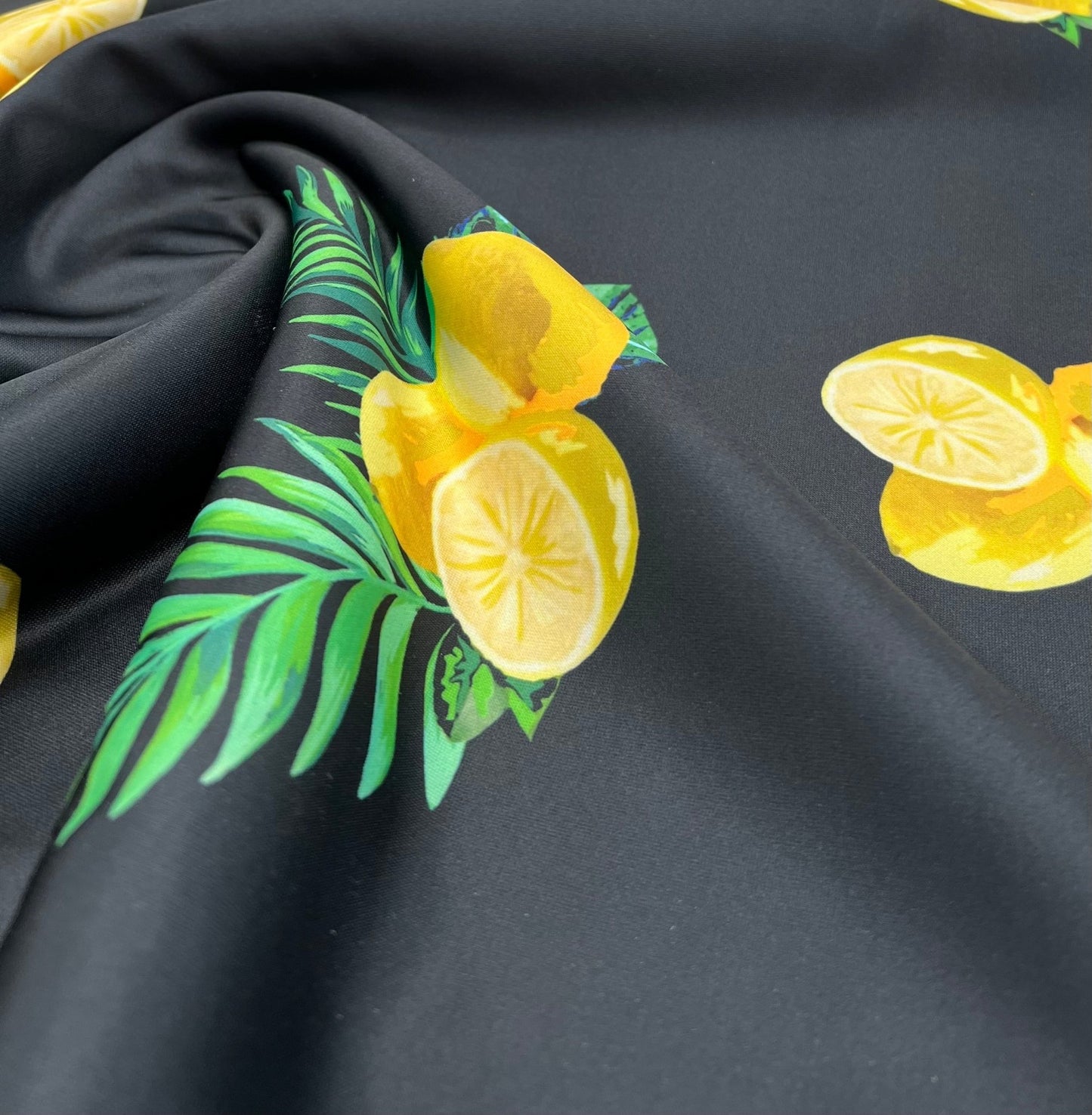 Black Lemon Plain Scuba Fabric - T9 Fabrics