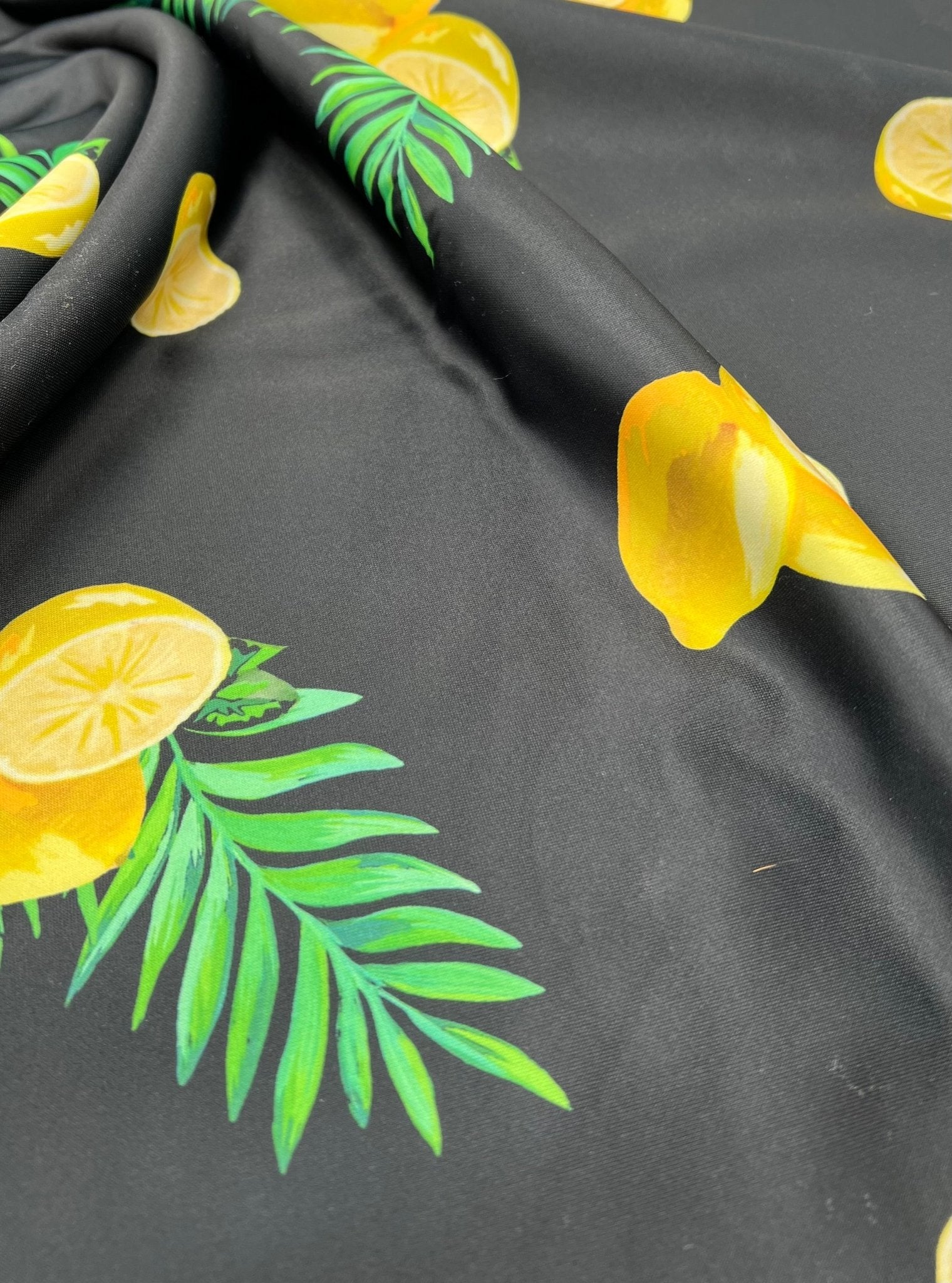 Black Lemon Plain Scuba Fabric - T9 Fabrics