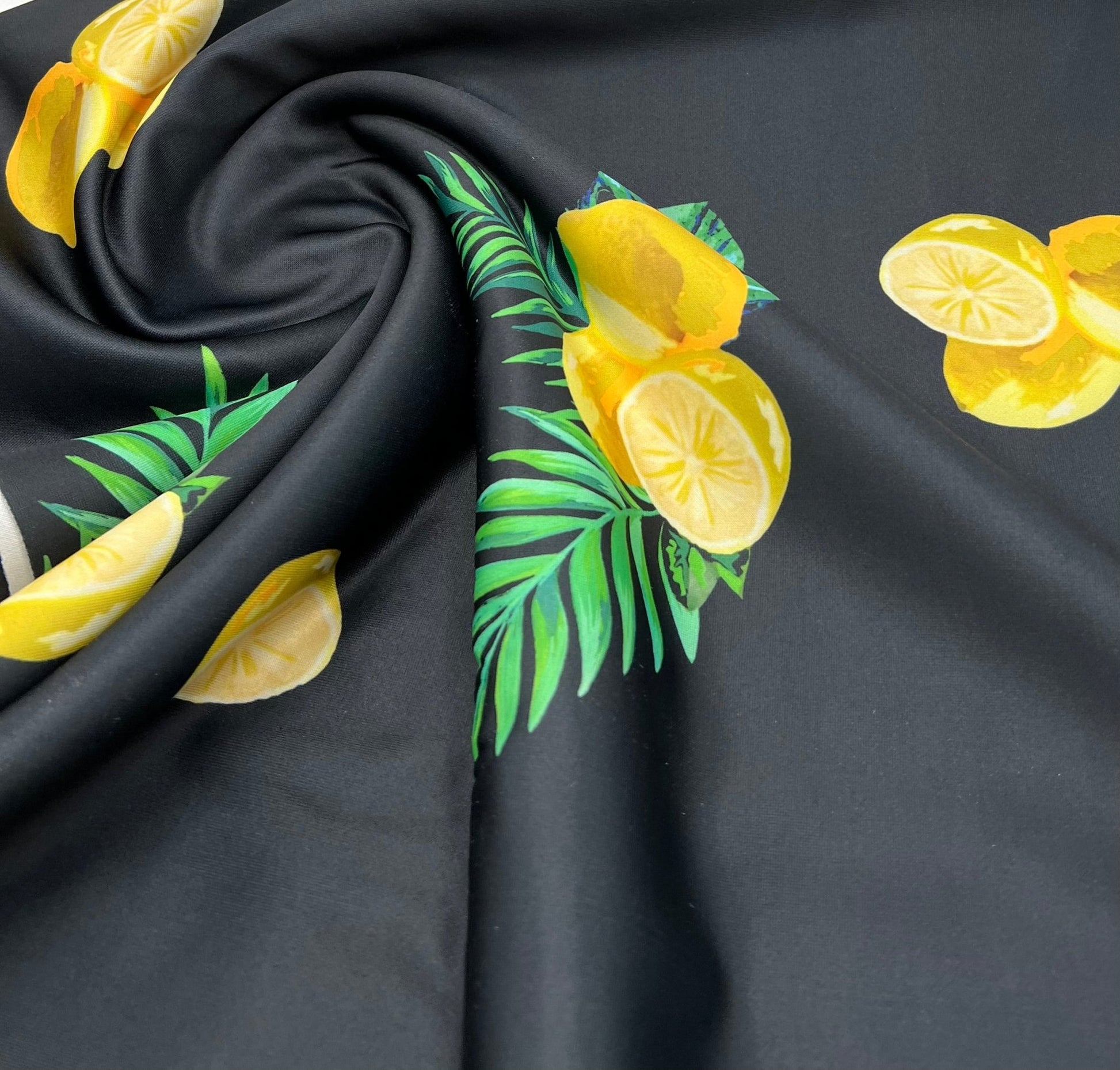 Black Lemon Plain Scuba Fabric - T9 Fabrics