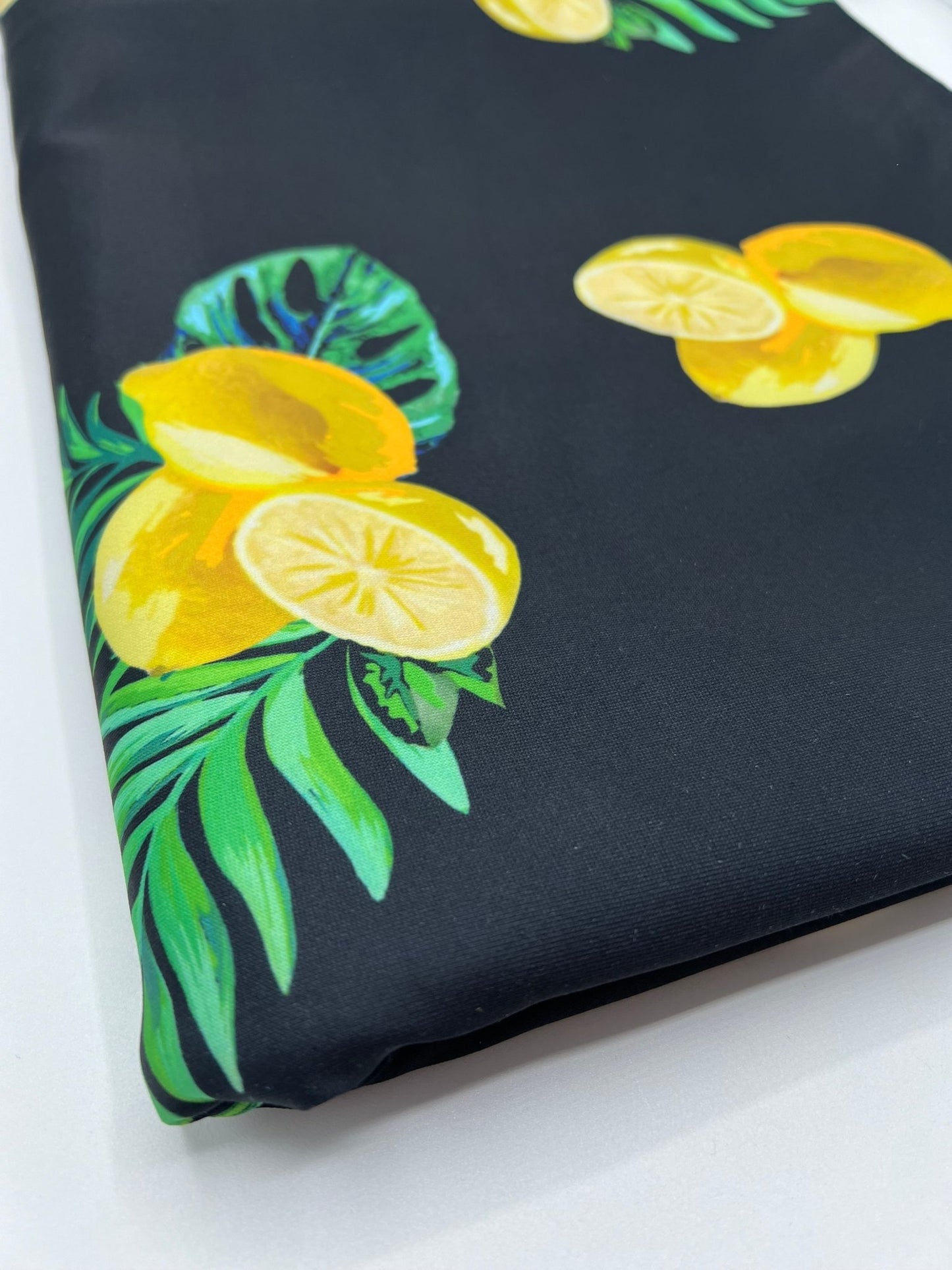 Black Lemon Plain Scuba Fabric - T9 Fabrics