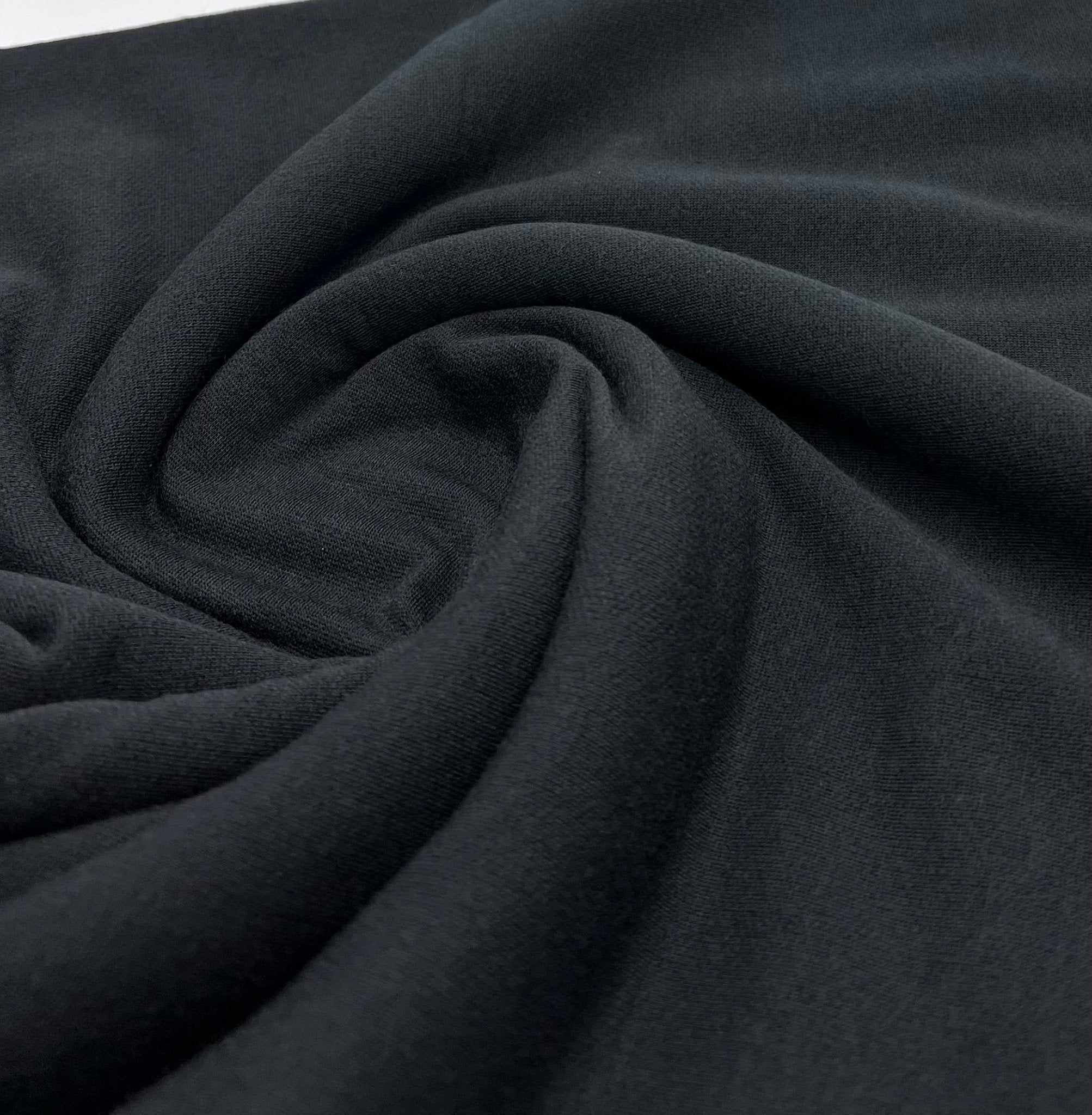 Black Lightweight Stretch French Terry Loopback Fabric - T9 Fabrics