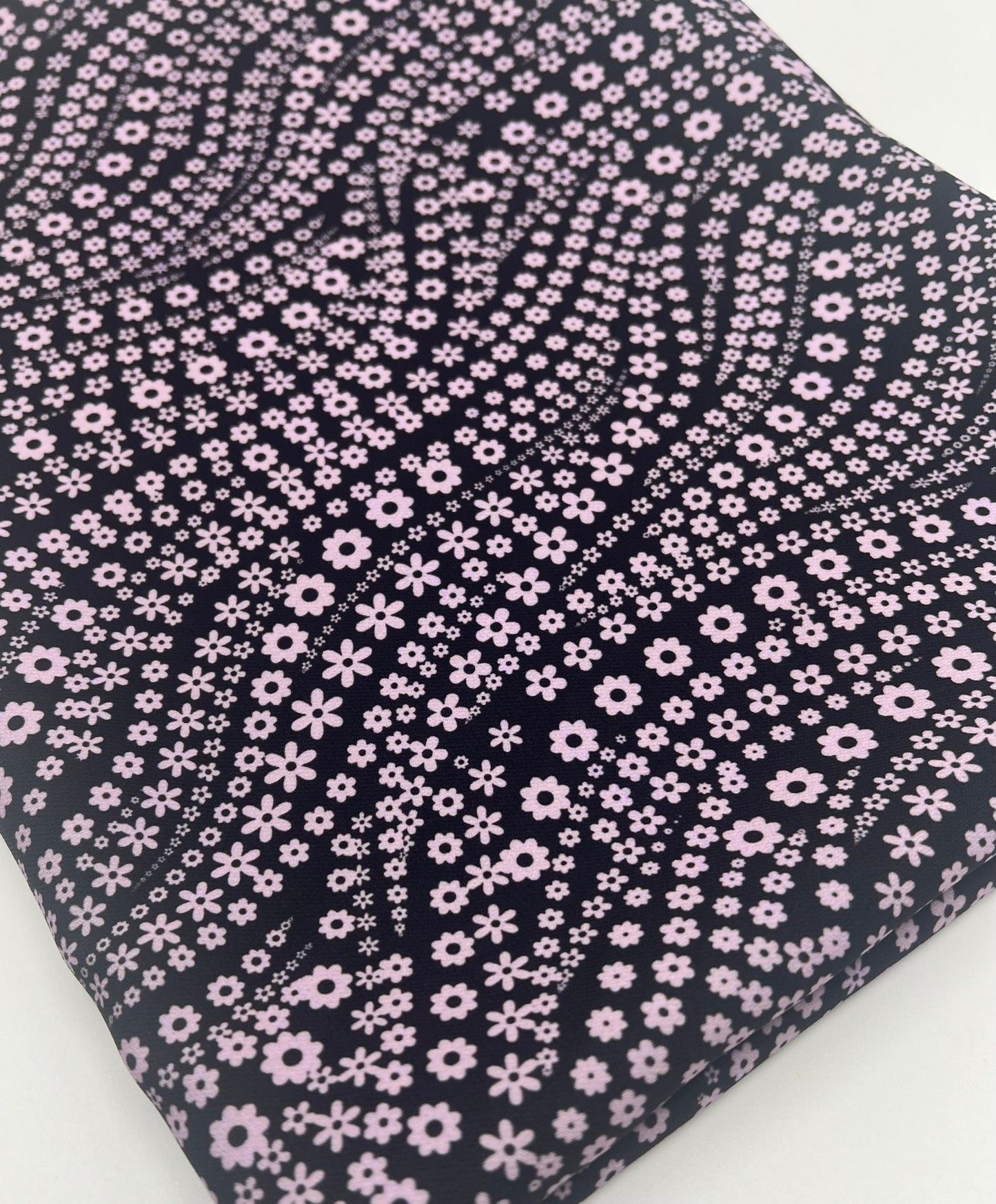 Black Lilac Floral Non Stretch Woven Fabric - T9 Fabrics