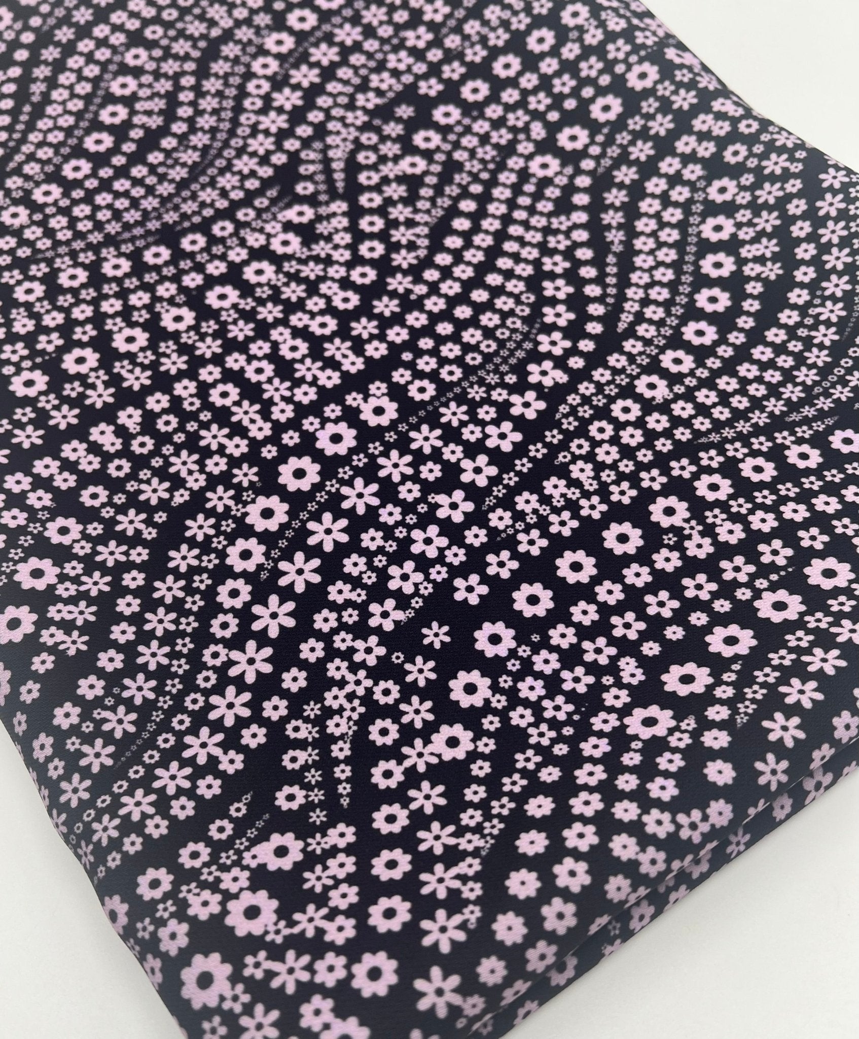 Black Lilac Floral Non Stretch Woven Fabric - T9 Fabrics