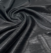 Black Metallic Foil Rib Fabric - T9 Fabrics