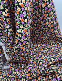 Black Multi Ditsy Lightweight Non Stretch Woven Fabric - T9 Fabrics