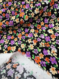 Black Multi Ditsy Lightweight Non Stretch Woven Fabric - T9 Fabrics